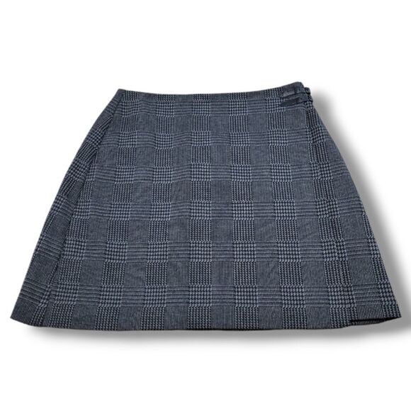 Vince Camuto Skirt Size 4 A-Line Skirt Faux Wrap Checkered Houndstooth Pattern - Picture 1 of 7